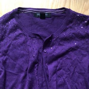 Purple cardigan with sequins